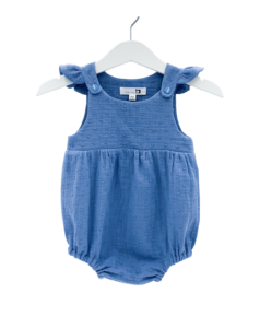 Babystrampler blau Punkte