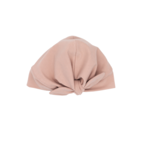 Babyhaube mit Schleife altrosa