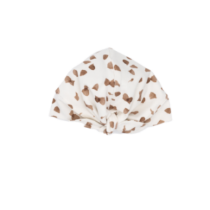 Babyhaube mit Schleife braune Blätter