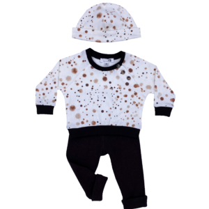 Pullover beige-braun-gepunktet Set