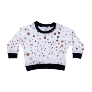 Pullover beige-braun-gepunktet