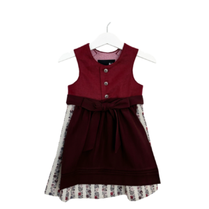 Babydirndl rot mit gemusterten Rock