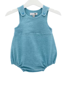 Babystrampler türkis gepunktet