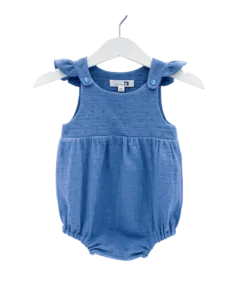 Babystrampler blau Punkte