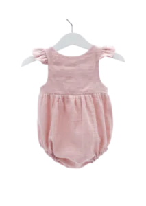 Babystrampler rosa Punkte