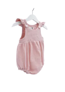 Babystrampler rosa Punkte