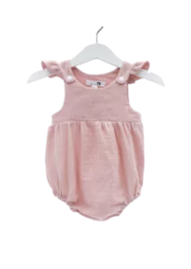 Babystrampler rosa Punkte