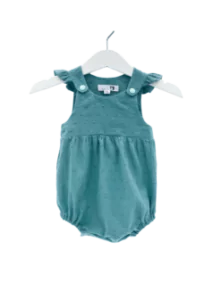 Babystrampler türkis Punkte