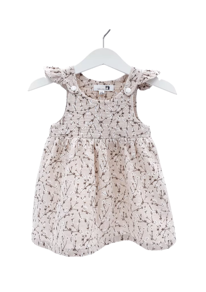 Kleid beige geblümt