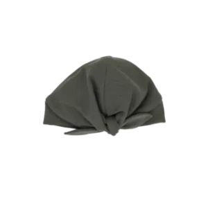 Babyhaube mit Schleife olivgrün