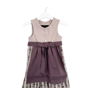 Babydirndl hellrosa mit gemusterten Rock