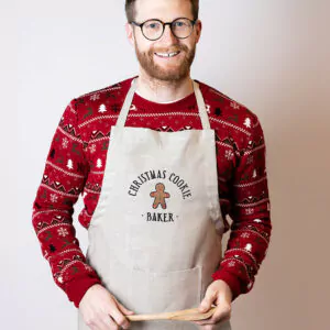 Kochschürze aus Leinen mit Bestickung "Christmas Cookie Baker"