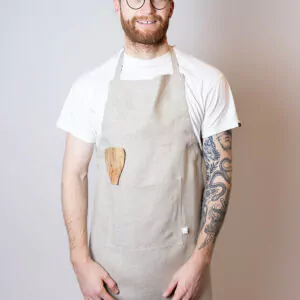 Kochschürze aus Leinen beige