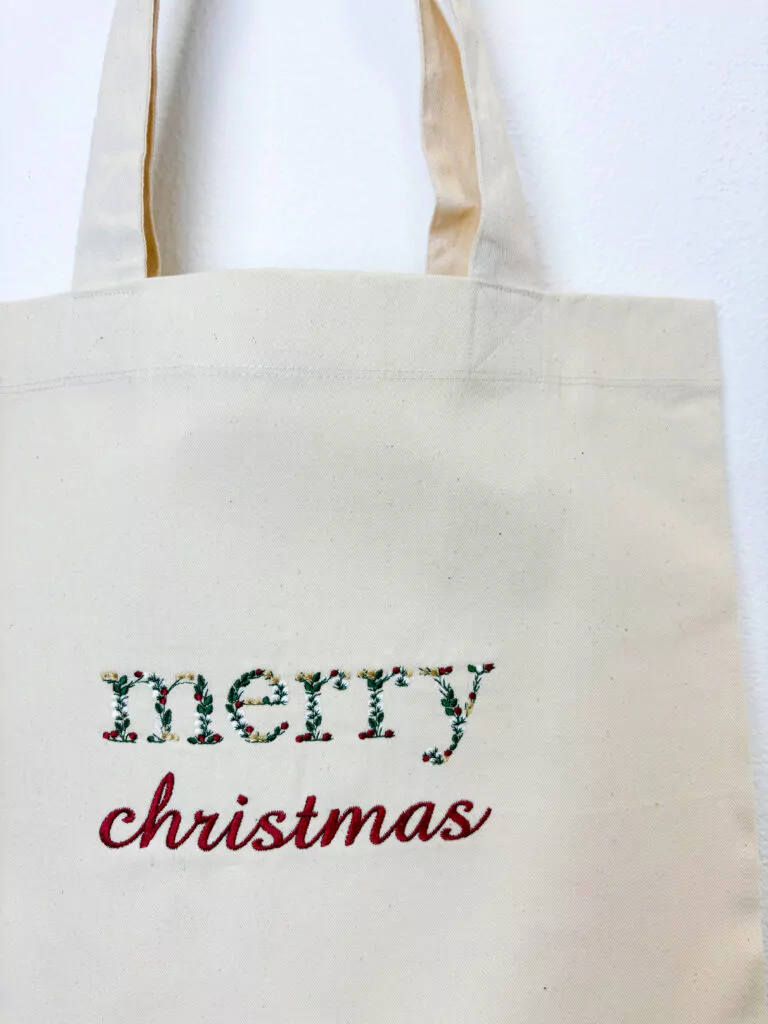 Einkaufstasche aus Bio-Baumwolle in der Farbe natur mit Bestickung 